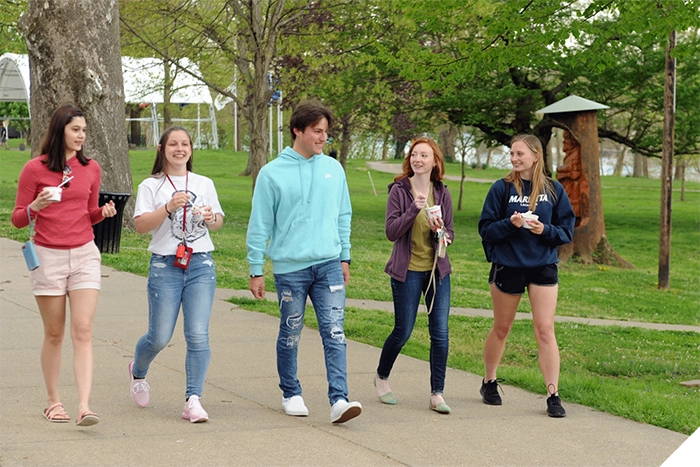 students walking in Marietta