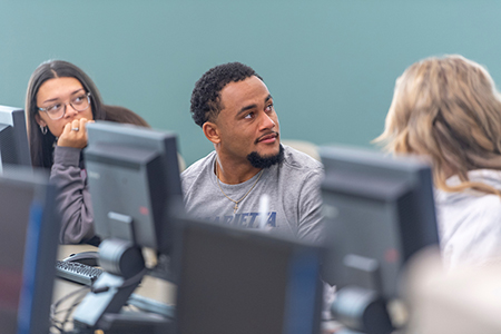 Class in library computer lab