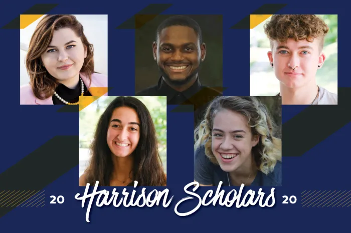 Headshots of the 5 Harrison Scholars