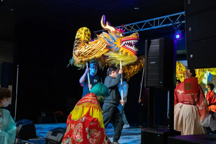 Dancing during Lunar New Year celebration