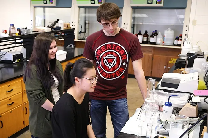 Students in a science lab