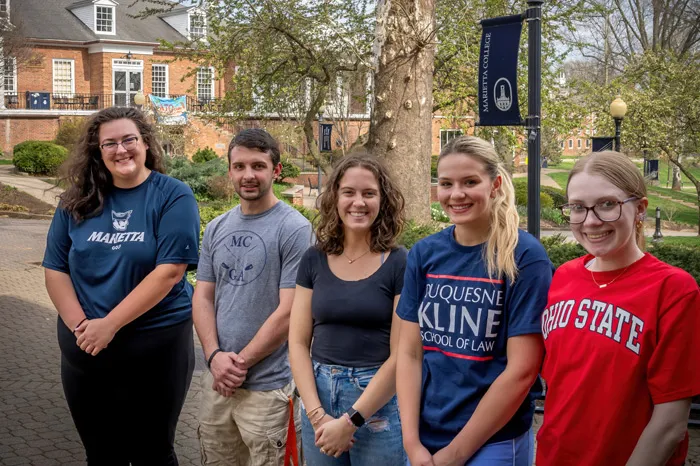 Pre-Law students standing outside