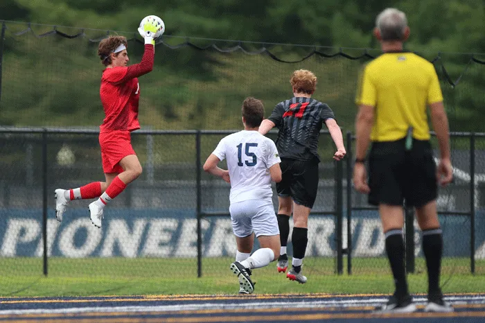 Marietta goalkeeper making a save