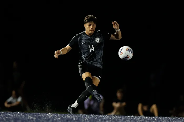 Soccer player controlling the ball