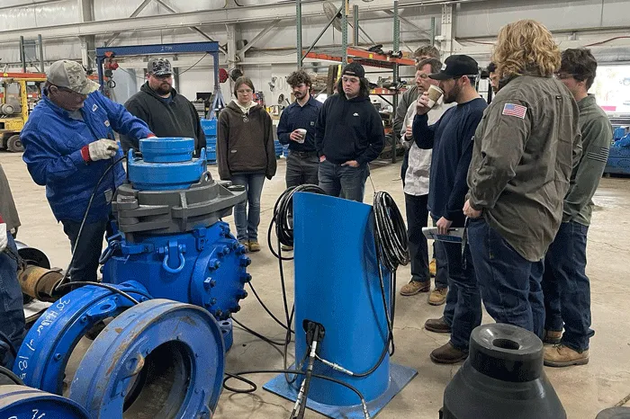 Students touring plant