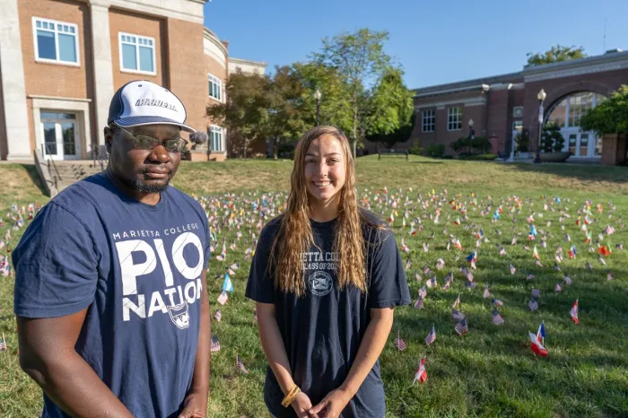 Marietta College students commemorate Sept. 11.