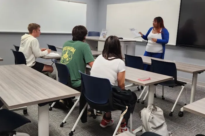 Kimberly Mason speaks to students in a classroom