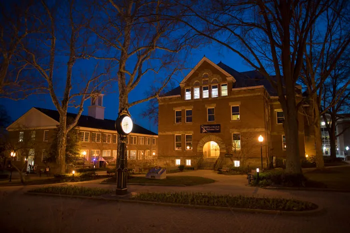 Andrews Hall at night