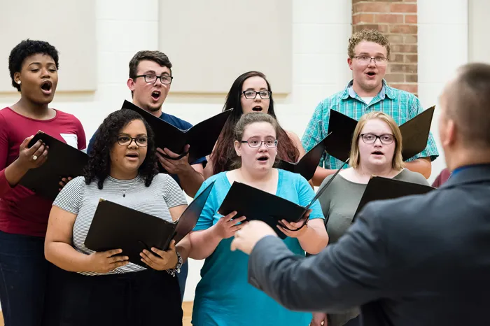 Students singing