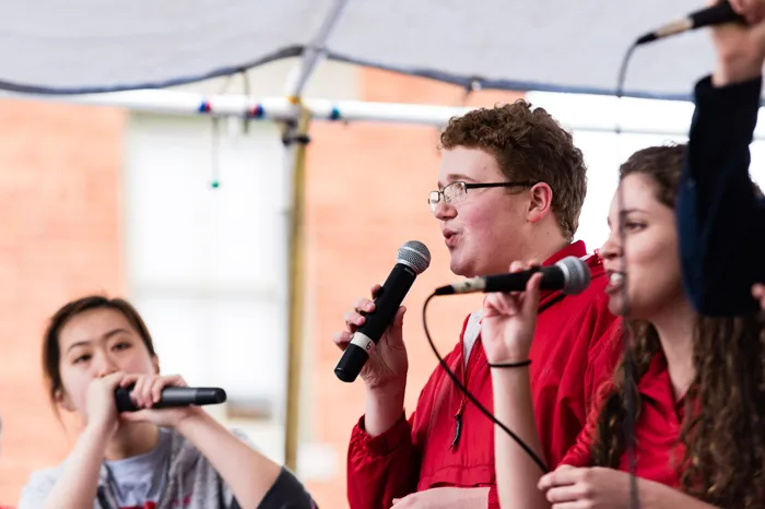 Members of Floodstage performing during the 2017 Brick Street Arts Bash