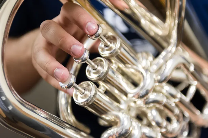 close up photo of hands on an instrument