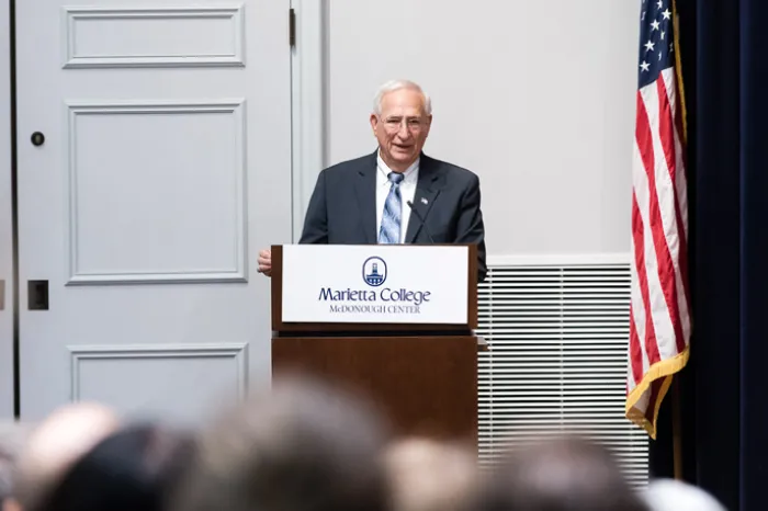 Kenneth Ferrell speaks at the PA White Coat ceremony