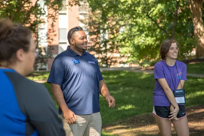 Students at an open house