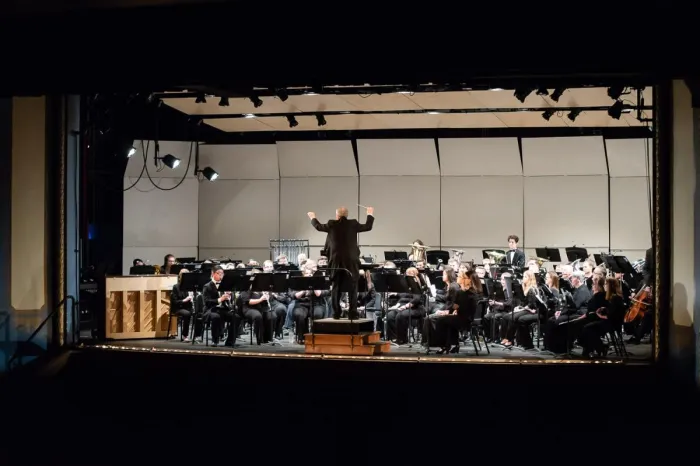 Marietta College's Symphonic Band performing