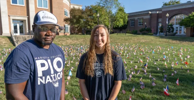 Marietta College students commemorate Sept. 11.