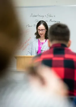 Communication Studies students listen during a lecture from Professor Lori Smith