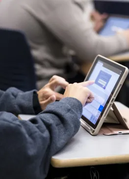 Student with an iPad