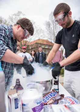 A Marietta College Applied Chemistry Major works in the lab