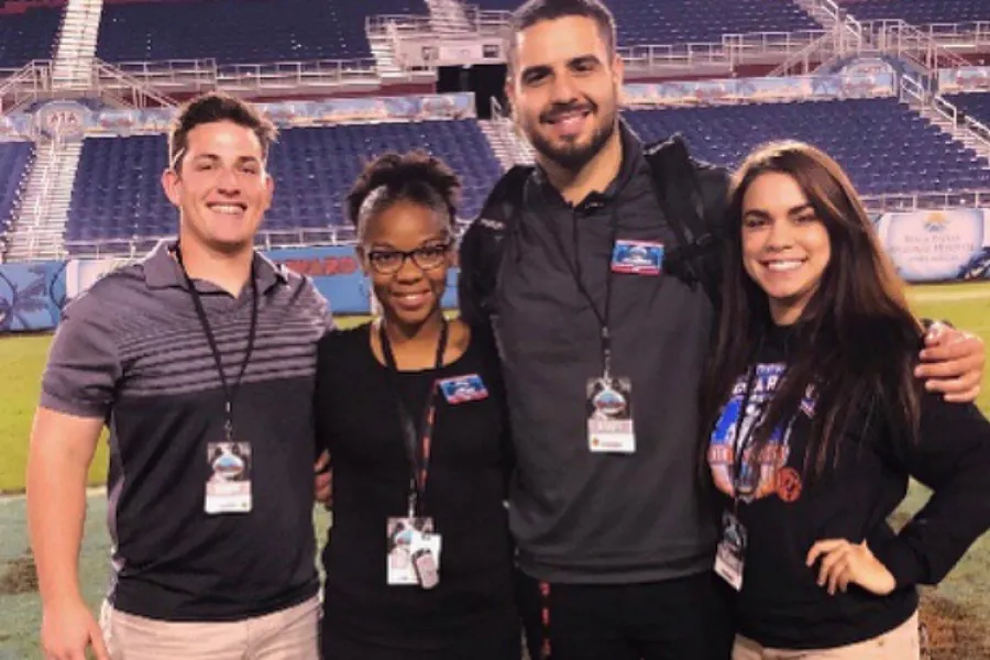 Gavin Linkous (far left) at Boca Raton Bowl